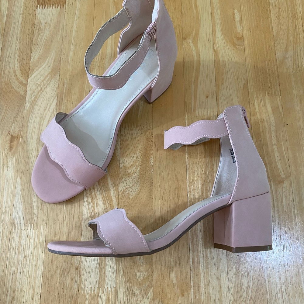 Serra Blush Pink Block Heel Sandals